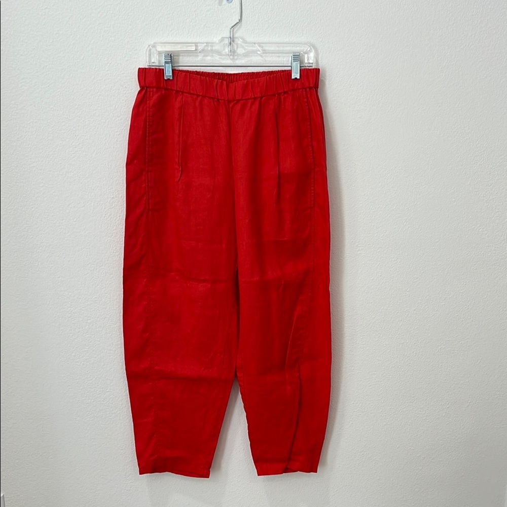 Eileen Fisher Women’s Organic Linen Lantern Pull on Pants Sz Petite Small